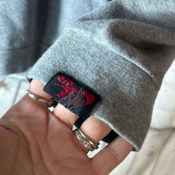 Nike Air Jordan Wings Swoosh Gray Pullover Hoodie Hooded Sweatshirt Mens Small S - Picture 4 of 8